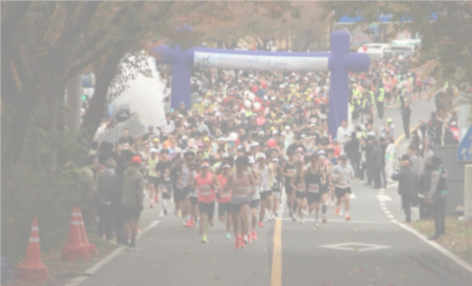 영천댐 마라톤 대회 출발 장면